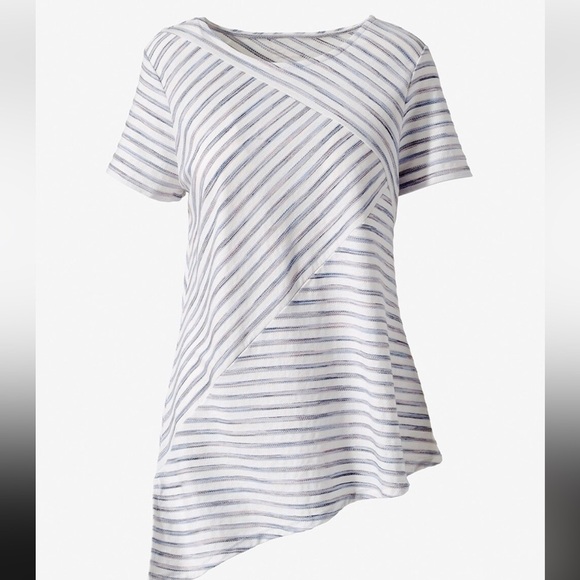 Chico’s Santa Fe Spliced Textured Asymmetrical  Tunic Size 3 - Picture 2 of 8